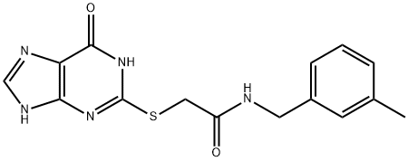 Acetamide, 2-[(6,9-dihydro-6-oxo-1H-purin-2-yl)thio]-N-[(3-methylphenyl)methyl]- Structure