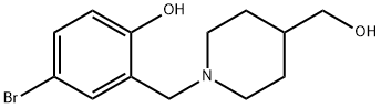 4-Piperidinemethanol, 1-[(5-bromo-2-hydroxyphenyl)methyl]- Structure