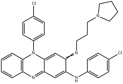 2-Phenazinamine, N,5-bis(4-chlorophenyl)-3,5-dihydro-3-[[3-(1-pyrrolidinyl)propyl]imino]- 구조식 이미지