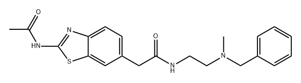 6-Benzothiazoleacetamide, 2-(acetylamino)-N-[2-[methyl(phenylmethyl)amino]ethyl]- Structure