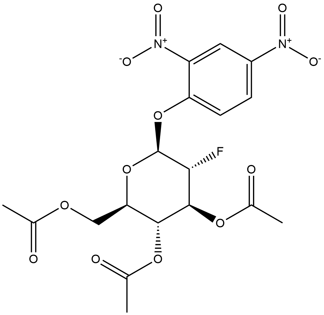 β-D-Glucopyranoside, 2,4-dinitrophenyl 2-deoxy-2-fluoro-, 3,4,6-triacetate Structure