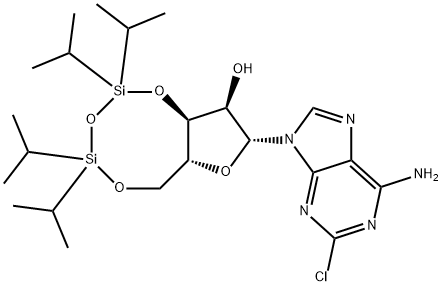 Adenosine, 2-chloro-3',5'-O-[1,1,3,3-tetrakis(1-methylethyl)-1,3-disiloxanediyl]- (9CI) Structure