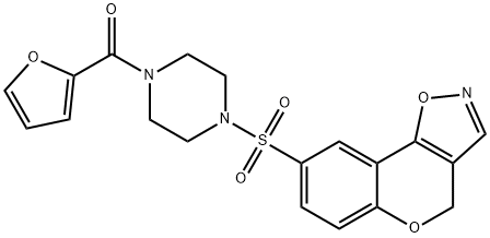 Methanone, [4-(4H-[1]benzopyrano[3,4-d]isoxazol-8-ylsulfonyl)-1-piperazinyl]-2-furanyl- Structure