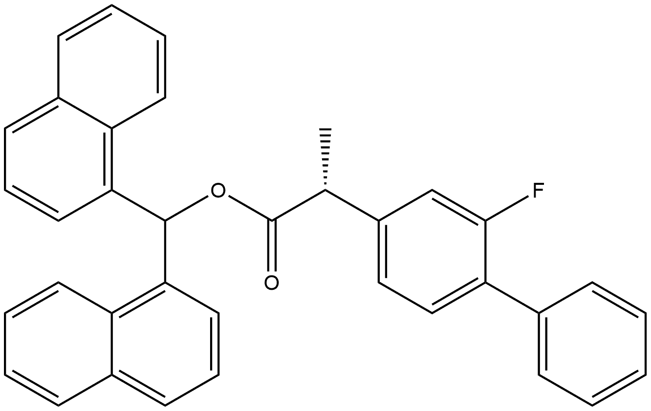 [1,1'-Biphenyl]-4-acetic acid, 2-fluoro-α-methyl-, di-1-naphthalenylmethyl ester, (αR)- 구조식 이미지