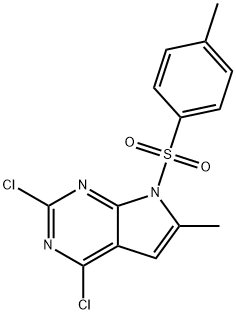 7H-Pyrrolo[2,3-d]pyrimidine, 2,4-dichloro-6-methyl-7-[(4-methylphenyl)sulfonyl]- Structure