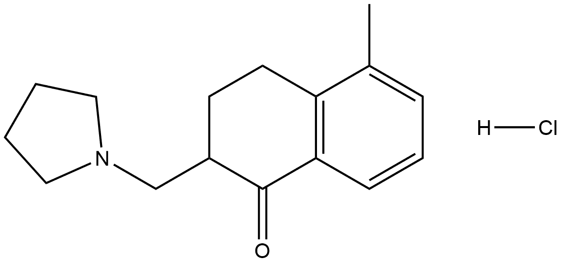 5-methyl-2-(pyrrolidin-1-ylmethyl)-3,4-dihydronaphthalen-1(2H)-one hydrochloride Structure