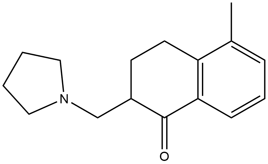 5-methyl-2-(pyrrolidin-1-ylmethyl)-3,4-dihydronaphthalen-1(2H)-one Structure