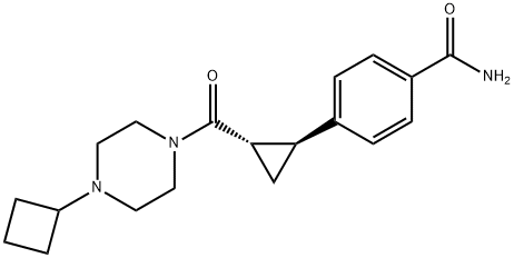 Benzamide, 4-[(1S,2S)-2-[(4-cyclobutyl-1-piperazinyl)carbonyl]cyclopropyl]- Structure