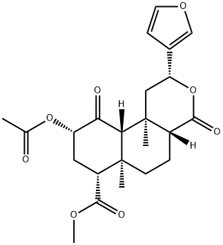 2H-Naphtho[2,1-c]pyran-7-carboxylic acid, 9-(acetyloxy)-2-(3-furanyl)dodecahydro-6a,10b-dimethyl-4,10-dioxo-, methyl ester, (2R,4aR,6aR,7R,9S,10aS,10bR)- Structure