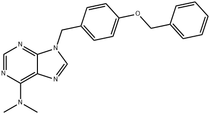 9-(4-(Benzyloxy)benzyl)-N,N-dimethyl-9H-purin-6-amine 구조식 이미지