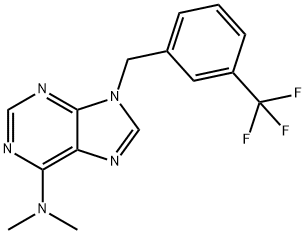 N,N-Dimethyl-9-(3-(trifluoromethyl)benzyl)-9H-purin-6-amine 구조식 이미지