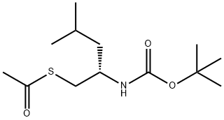 Ethanethioic acid, S-[(2S)-2-[[(1,1-dimethylethoxy)carbonyl]amino]-4-methylpentyl] ester 구조식 이미지