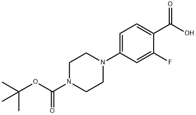 4-[4-(tert-Butoxycarbonyl)piperazin-1-yl]-2-fluorobenzoic acid Structure