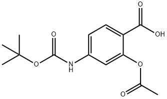 Benzoic acid, 2-(acetyloxy)-4-[[(1,1-dimethylethoxy)carbonyl]amino]- Structure