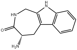 (4S)-4-Amino-1,4,5,10-tetrahydroazepino[3,4-b]indol-3(2H)-one 구조식 이미지