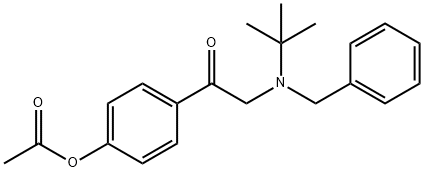 Ethanone, 1-[4-(acetyloxy)phenyl]-2-[(1,1-dimethylethyl)(phenylmethyl)amino]- Structure