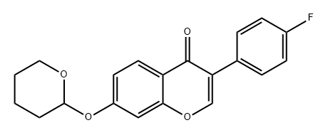 4H-1-Benzopyran-4-one, 3-(4-fluorophenyl)-7-[(tetrahydro-2H-pyran-2-yl)oxy]- 구조식 이미지