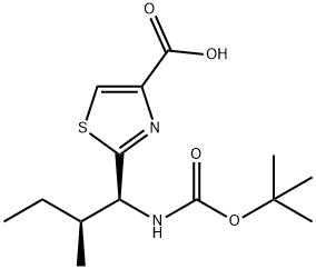 4-Thiazolecarboxylic acid, 2-[(1S,2S)-1-[[(1,1-dimethylethoxy)carbonyl]amino]-2-methylbutyl]- Structure