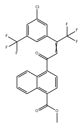 1-Naphthalenecarboxylic acid, 4-[3-[3-chloro-5-(trifluoromethyl)phenyl]-4,4,4-trifluoro-1-oxo-2-buten-1-yl]-, methyl ester Structure