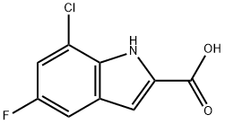 1H-Indole-2-carboxylic acid, 7-chloro-5-fluoro- Structure