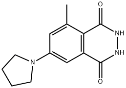 2,3-dihydro-5-methyl-7-(1-pyrrolidinyl)-1,4-Phthalazinedione Structure