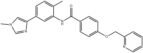 Benzamide, N-[2-methyl-5-(1-methyl-1H-imidazol-4-yl)phenyl]-4-(2-pyridinylmethoxy)- Structure