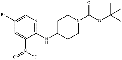 tert-butyl 4-[(5-bromo-3-nitropyridin-2-yl)amino]piperidine-1-carboxylate Structure