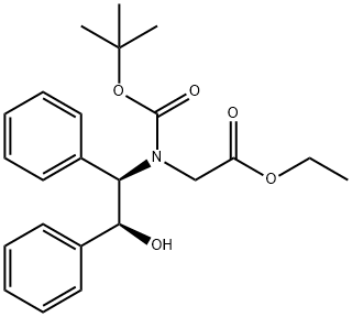 Glycine, N-[(1,1-dimethylethoxy)carbonyl]-N-(2-hydroxy-1,2-diphenylethyl)-, ethyl ester, [S-(R*,S*)]- (9CI) Structure