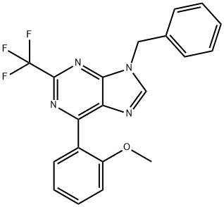 9-Benzyl-6-(2-methoxyphenyl)-2-(trifluoromethyl)-9H-purine Structure