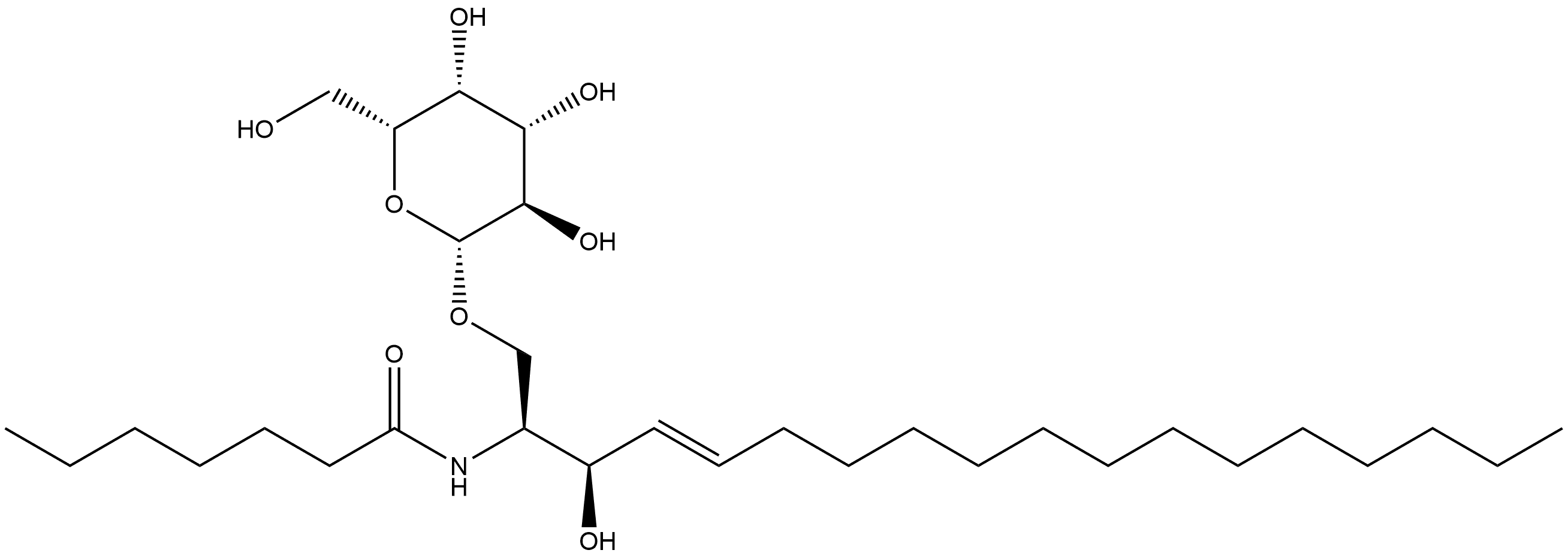 Heptanamide, N-[(1S,2R,3E)-1-[(β-D-galactopyranosyloxy)methyl]-2-hydroxy-3-heptadecen-1-yl]- Structure