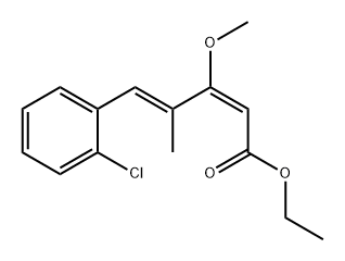 2,4-Pentadienoic acid, 5-(2-chlorophenyl)-3-methoxy-4-methyl-, ethyl ester, (E,E)- (9CI) Structure