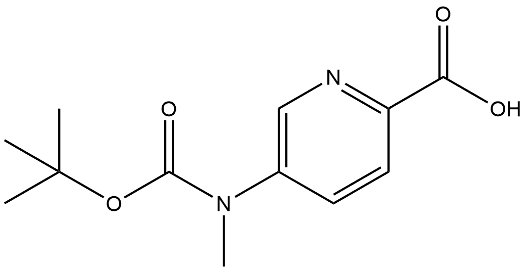 2-Pyridinecarboxylic acid, 5-[[(1,1-dimethylethoxy)carbonyl]methylamino]- Structure