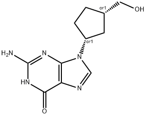 2-Amino-9-(cis-3-(hydroxymethyl)cyclopentyl)-1H-purin-6(9H)-one 구조식 이미지