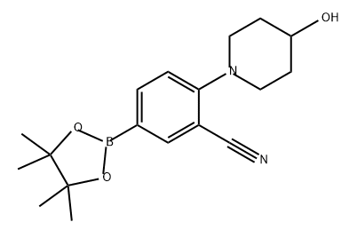 Benzonitrile, 2-(4-hydroxy-1-piperidinyl)-5-(4,4,5,5-tetramethyl-1,3,2-dioxaborolan-2-yl)- Structure