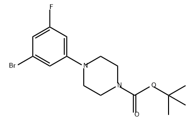 1-Piperazinecarboxylic acid, 4-(3-bromo-5-fluorophenyl)-, 1,1-dimethylethyl ester Structure