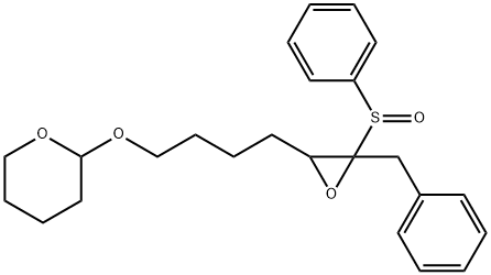 2H-Pyran, tetrahydro-2-[4-[3-(phenylmethyl)-3-(phenylsulfinyl)-2-oxiranyl]butoxy]- Structure