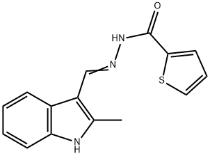 2-Thiophenecarboxylic acid, 2-[(2-methyl-1H-indol-3-yl)methylene]hydrazide 구조식 이미지