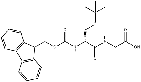 Glycine, N-[O-(1,1-dimethylethyl)-N-[(9H-fluoren-9-ylmethoxy)carbonyl]-D-seryl]- (9CI) Structure