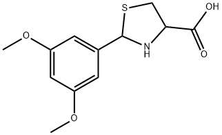 2-(3,5-dimethoxyphenyl)-1,3-thiazolane-4-carboxylic acid Structure