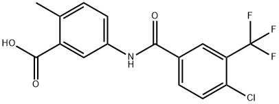 Benzoic acid, 5-[[4-chloro-3-(trifluoromethyl)benzoyl]amino]-2-methyl- Structure