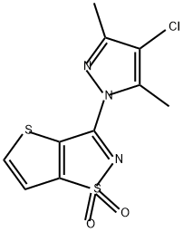 Thieno[2,3-d]isothiazole, 3-(4-chloro-3,5-dimethyl-1H-pyrazol-1-yl)-, 1,1-dioxide Structure