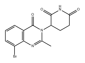 2,6-Piperidinedione, 3-(8-bromo-2-methyl-4-oxo-3(4H)-quinazolinyl)- Structure