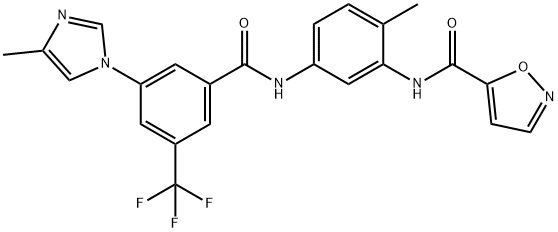 5-Isoxazolecarboxamide, N-[2-methyl-5-[[3-(4-methyl-1H-imidazol-1-yl)-5-(trifluoromethyl)benzoyl]amino]phenyl]- 구조식 이미지