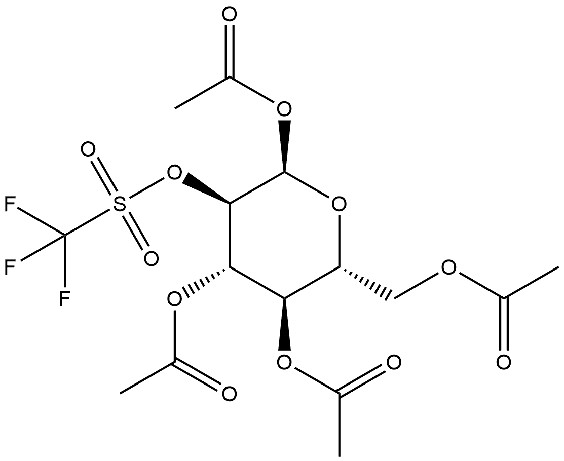 α-D-Glucopyranose, 1,3,4,6-tetraacetate 2-(trifluoromethanesulfonate) (9CI) 구조식 이미지