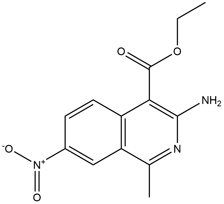 3-Amino-1-methyl-7-nitroisoquinoline-4-carboxylic acid ethyl ester Structure