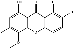 9H-Xanthen-9-one, 2-chloro-1,8-dihydroxy-5-methoxy-6-methyl- Structure