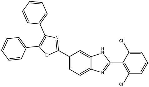 1H-Benzimidazole, 2-(2,6-dichlorophenyl)-6-(4,5-diphenyl-2-oxazolyl)- 구조식 이미지