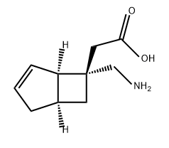 Bicyclo[3.2.0]hept-3-ene-6-acetic acid, 6-(aminomethyl)-, (1R,5S,6S)- Structure