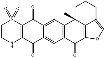 1H,6H-Furo[4',3',2':8,9]phenanthro[2,3-g][1,4]benzothiazine-6,8,13(9H,14bH)-trione, 2,3,10,11-tetrahydro-14b-methyl-, 12,12-dioxide, (+)- Structure