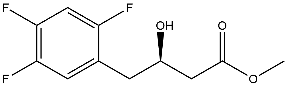 Benzenebutanoic acid, 2,4,5-trifluoro-β-hydroxy-, methyl ester, (βR)- 구조식 이미지